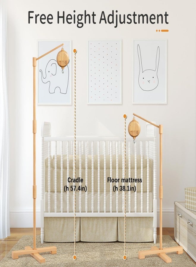 FEISIKE Baby Crib Mobile Arm with Music Box Spin Motor, 57.4 Inch Mobile Arm for Crib Wooden Nursery Decor Hanger Holder for DIY Mobile - Image 2